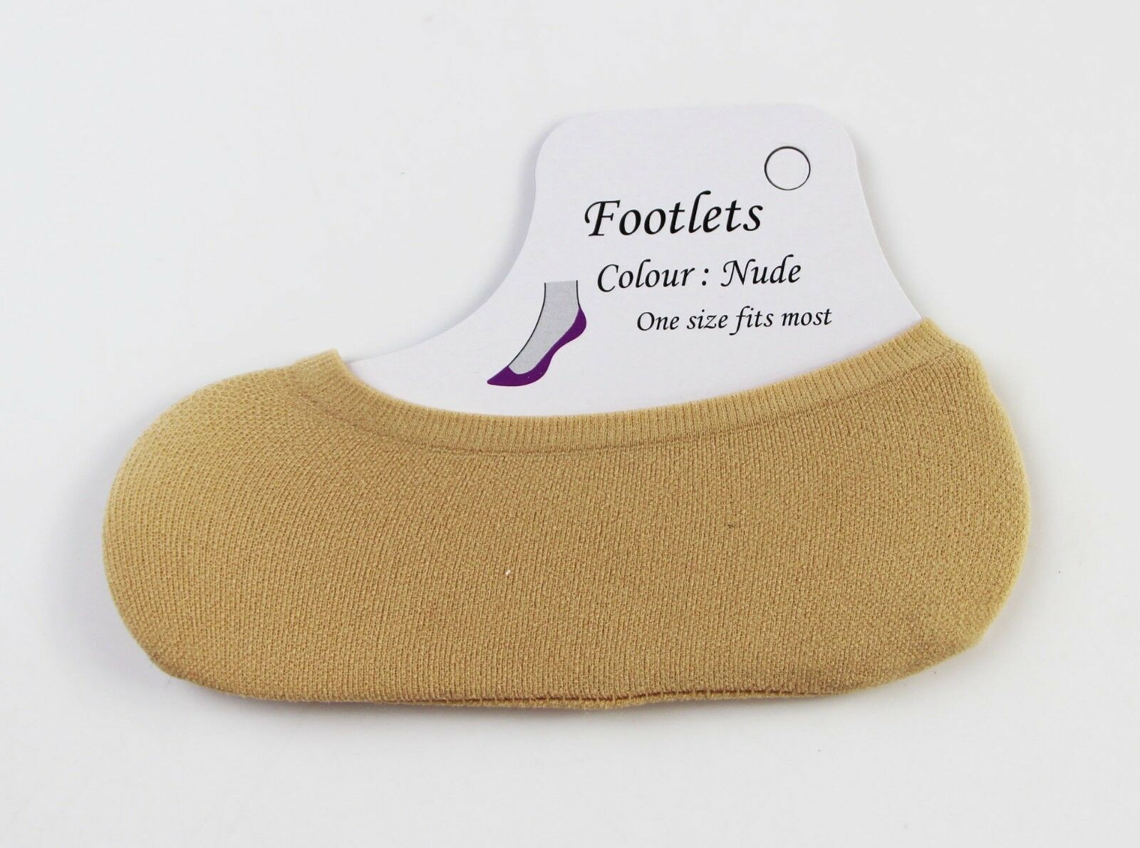 1 x Footlets Nude / Black Womens Footlet Sockettes Sockette Stockings Socks