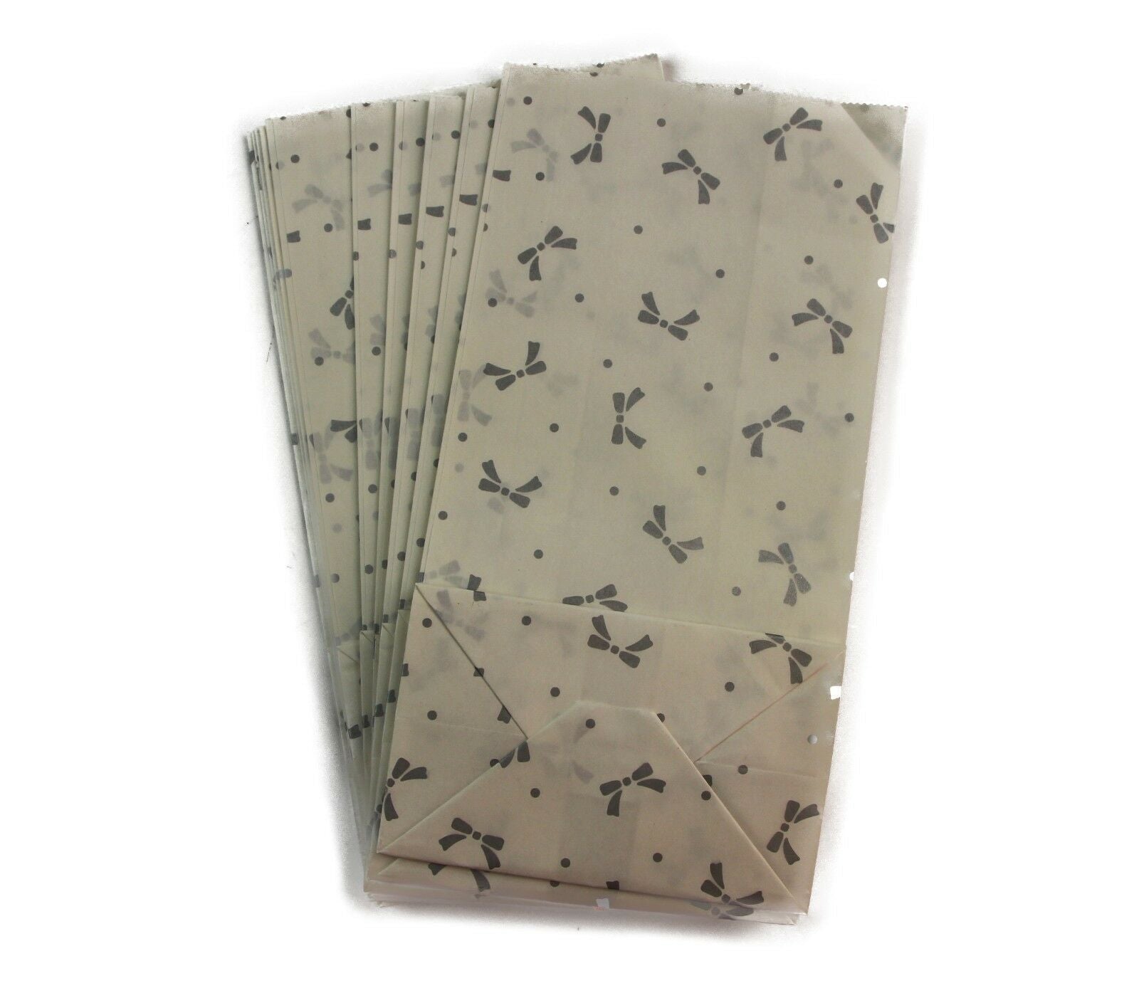 10 Paper Lolly Bags Bag Wedding Birthday Favour Favours Gift Kraft Black Bows