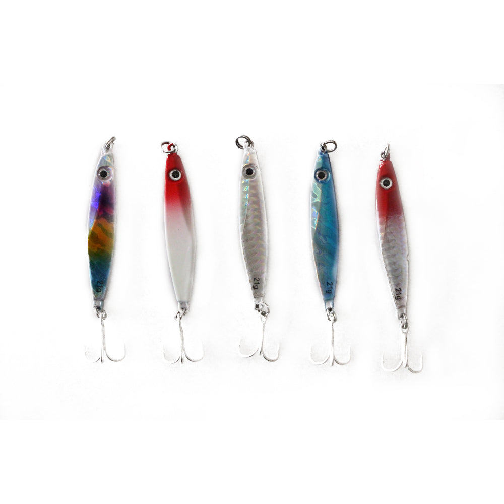 10 x 21G Fishing Lures Metal Slice Micro Jig Bait Spoon Tackle Salmon Mackerel