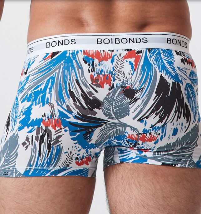 10 x Mens Bonds Guyfront Trunks Underwear Undies Multicoloured Leaves