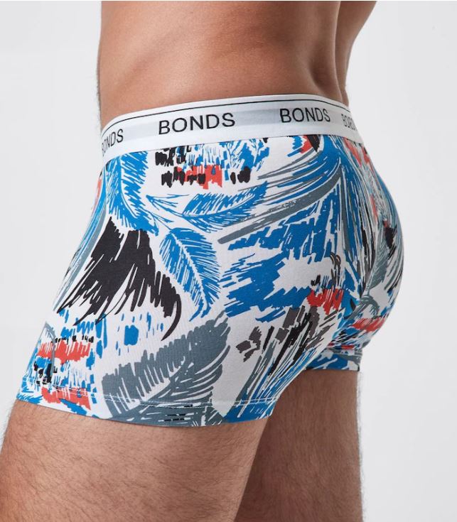 10 x Mens Bonds Guyfront Trunks Underwear Undies Multicoloured Leaves