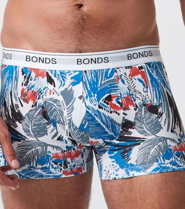 10 x Mens Bonds Guyfront Trunks Underwear Undies Multicoloured Leaves