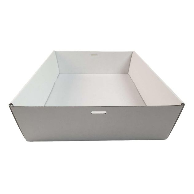 10 x White Disposable Catering Grazing Boxes Trays With Clear PET Lids