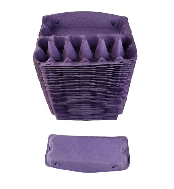 100 Recyclable 12-Egg Egg Cartons Full Dozen - Brown / Charcoal / Green / Purple