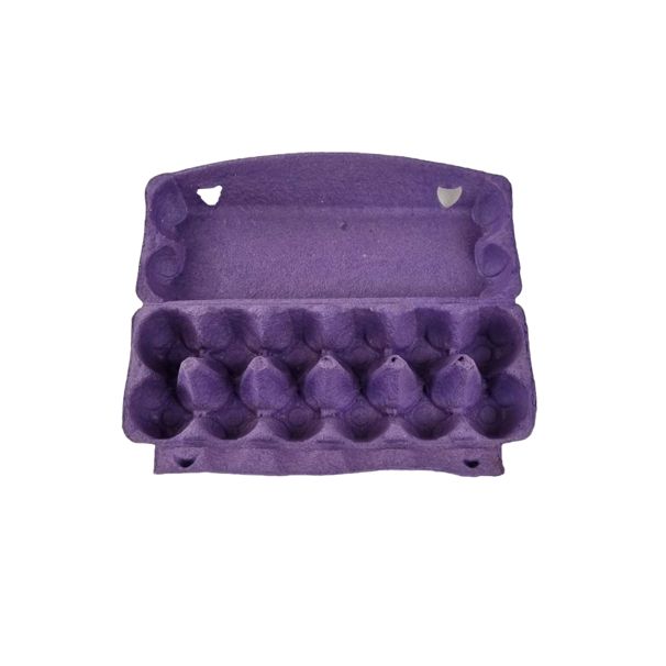 100 Recyclable 12-Egg Egg Cartons Full Dozen - Brown / Charcoal / Green / Purple