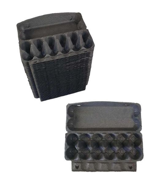 100 Recyclable 12-Egg Egg Cartons Full Dozen - Brown / Charcoal / Green / Purple