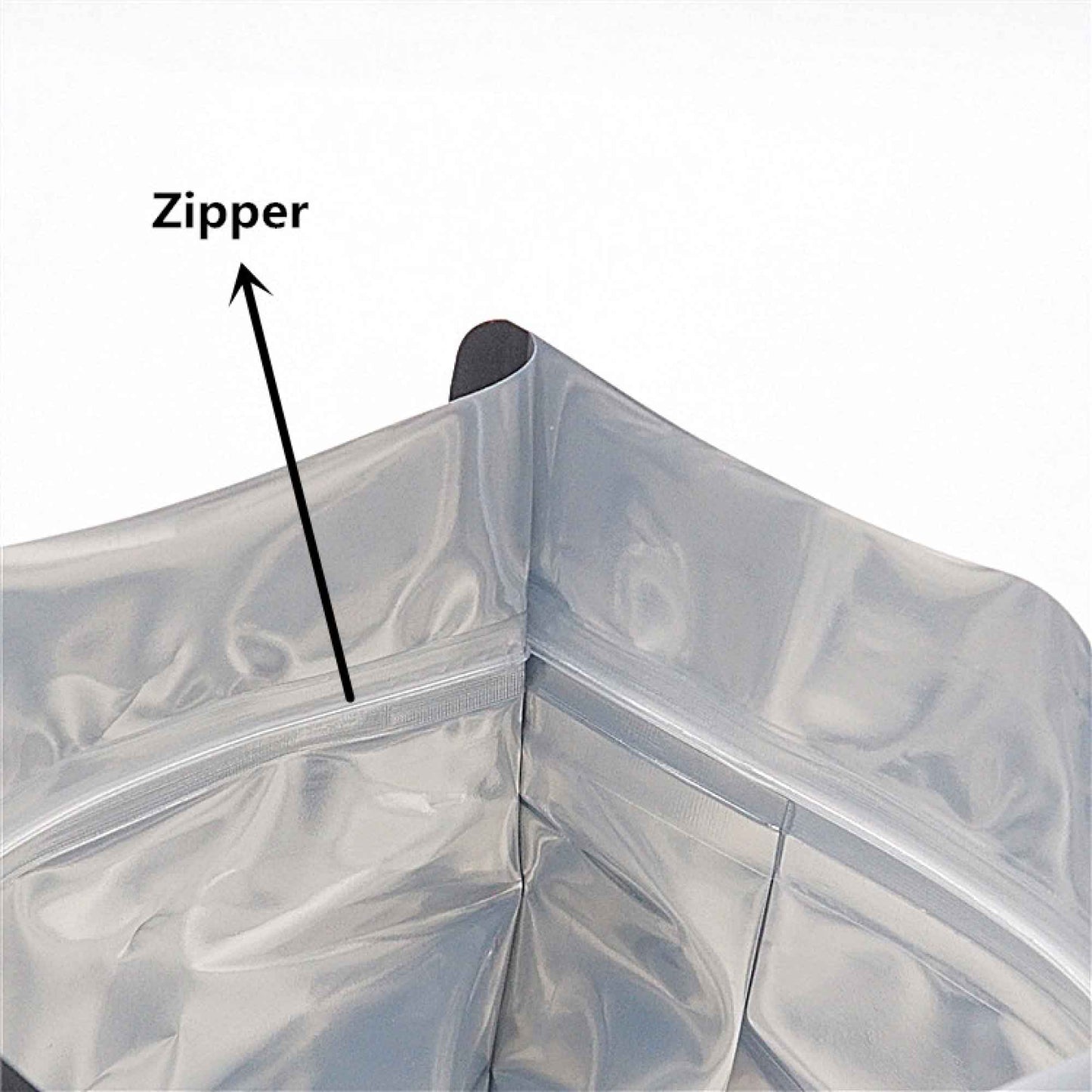100 Resealable Mylar Stand Up Bags 29.5x22cm - Black Food Packaging Zip Pouch