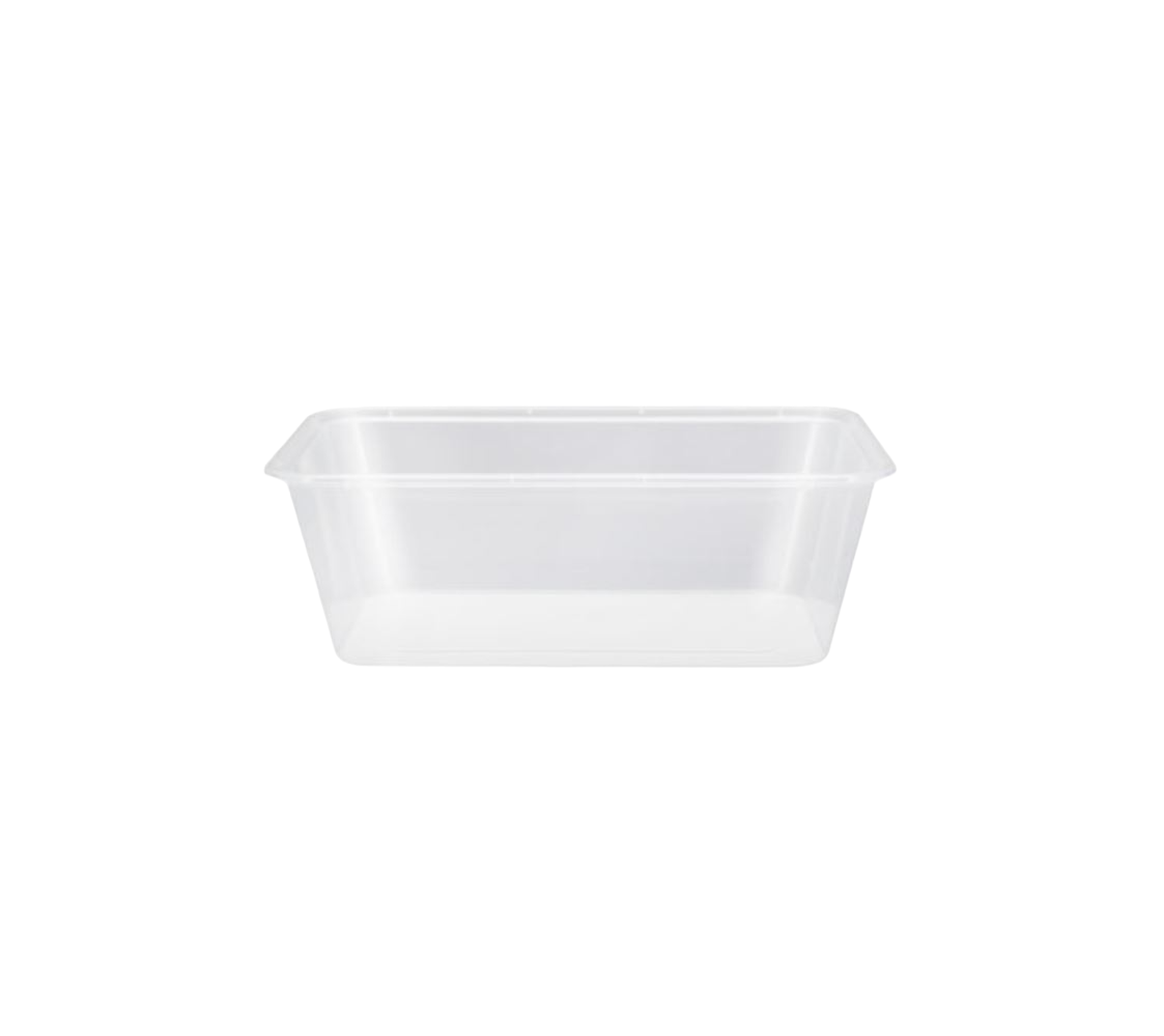 100 X Rectangular Containers 750Ml Clear With Lids Salad Fruit Food Container