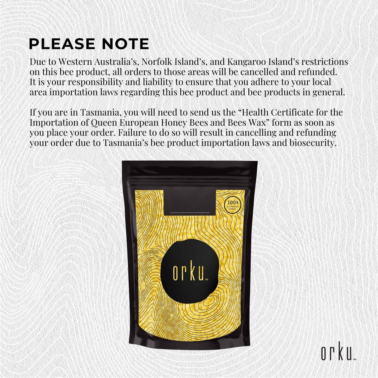 100g Orku Organic Beeswax Pellets Yellow - Cosmetic Grade Quality Pure Bees Wax