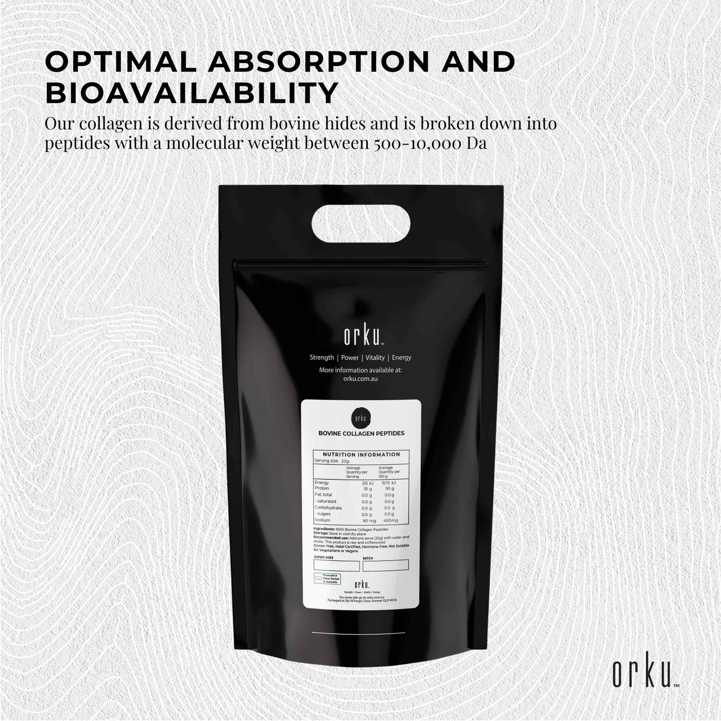 10Kg Collagen Powder - Bovine Hydrolysate Protein Peptide Supplement Unflavoured