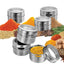 12 Magnetic Spice Jar Tins and Steel Plate - 150g Seasoning Storage Containers