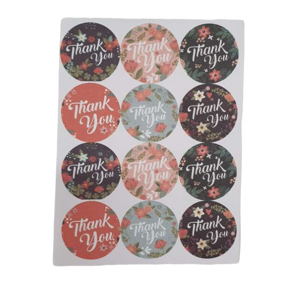 120 Pieces X Thank You Stickers Packaging Round Envelope Gift Labels