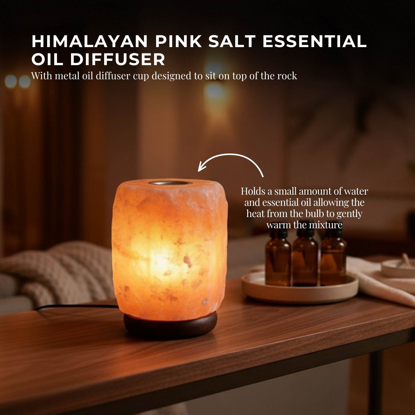 12V 12W 3-5kg Himalayan Pink Salt Diffuser Essential Oil Lamp Aromatherapy On/Off