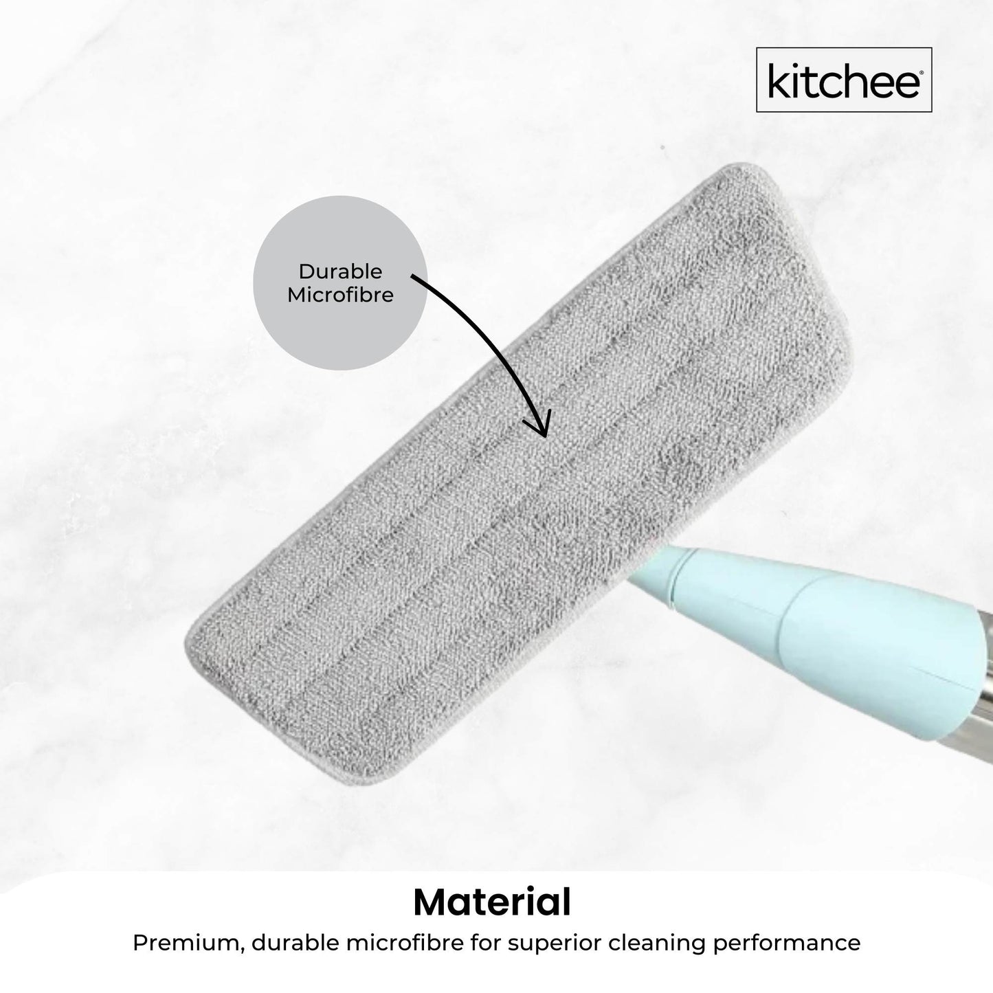12x Kitchee Replacement Microfibre Mop Pad for Refillable Spray Floor Mop