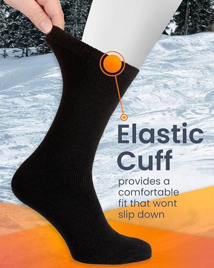 15 Pairs X Mens Heavy Duty Thermal Cotton Work Thick Winter Heated Crew Socks