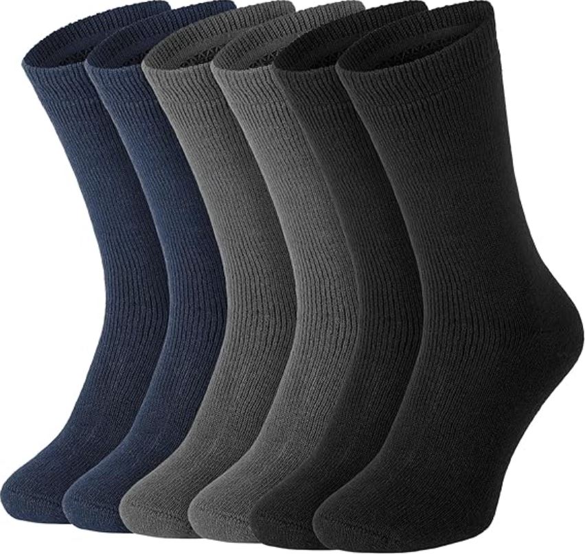 15 Pairs X Mens Heavy Duty Thermal Cotton Work Thick Winter Heated Crew Socks