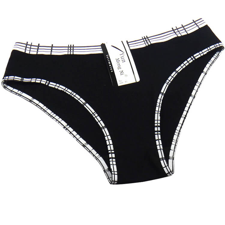 18 X Womens Solid With Plaid Print Bikini Briefs Undies Cotton Underwear Jocks