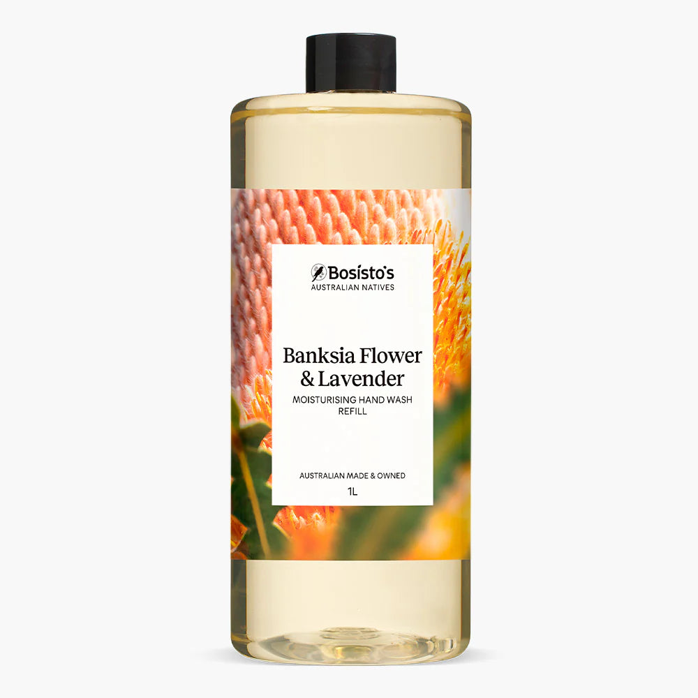 1L Hand Wash Refill Banksia Lavender Bosisto's Moisturising Soap Free Liquid Gel