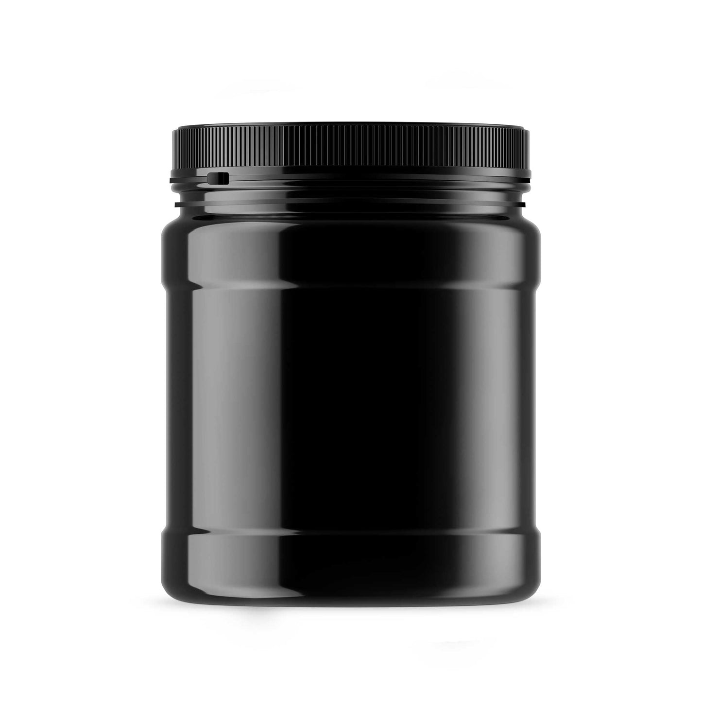1.5L Wide Mouth Plastic Jars and Lids Black - Empty Protein and Powder Tubs