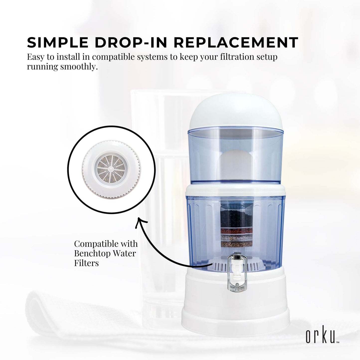 Mineral Stone Filter Disc Replacement For 8 Stage Purifier - Cartridge Pad Bulk