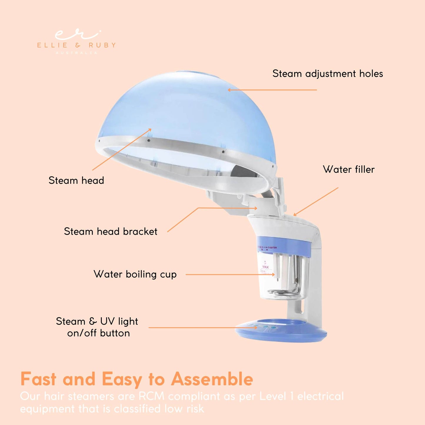 2 In 1 Facial and Hair Steamer Face Skin Portable Table Top Steam Ozone Machine