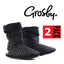 2 Pairs X Womens Grosby Hoodies Boots Spotted Slouch Black Purple Slippers S-Xl