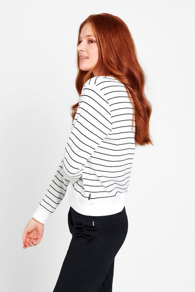 2 x Bonds Womens Essential Stripe Pullover White Black