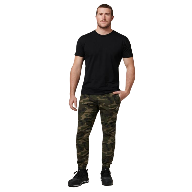2 x Mens Hard Yakka 3056 Camo Jogger Cotton Trackie Pant Camouflage