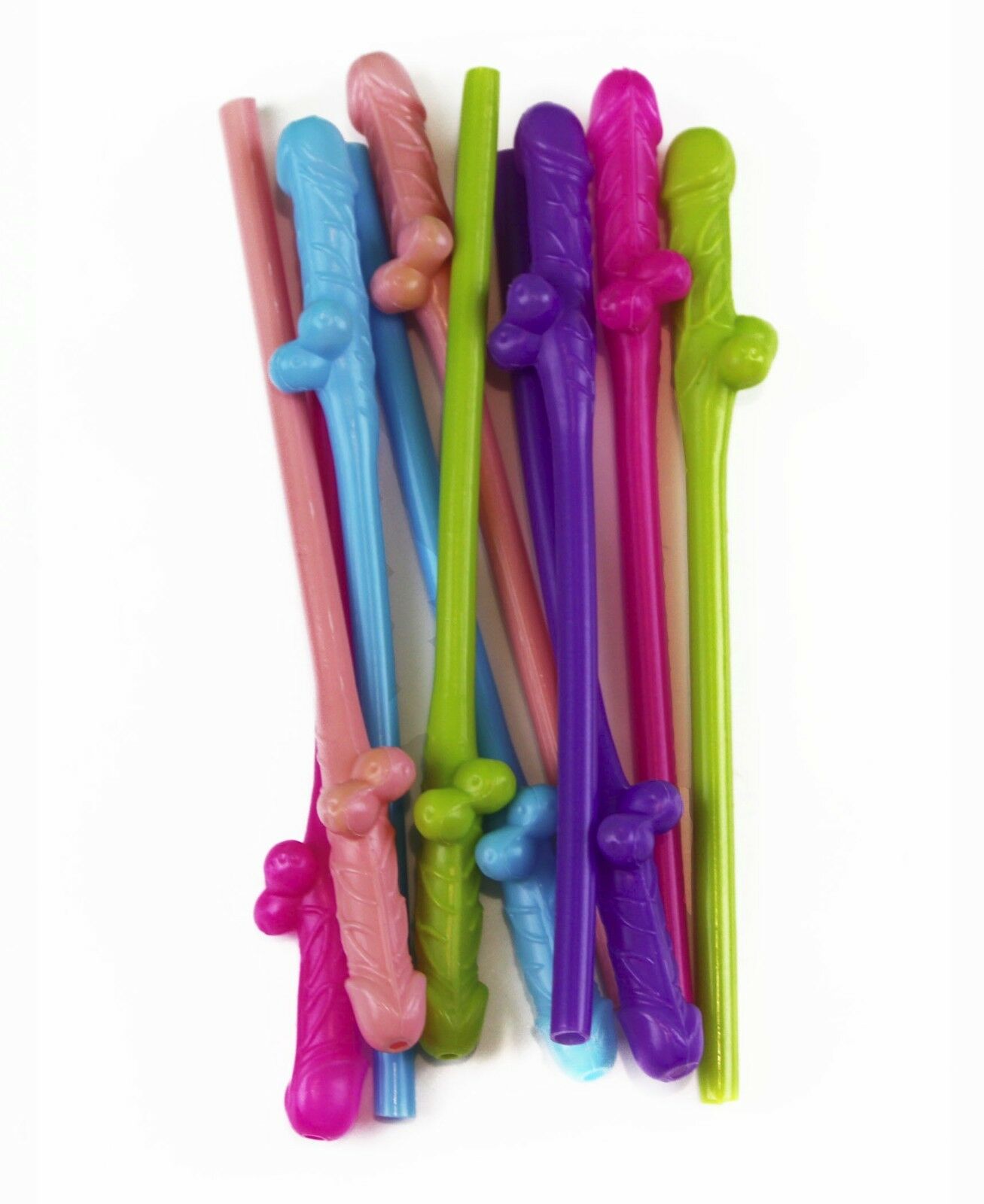 20 X Bright Colour Willy Drinking Nude Hens Night Games Party Penis Dick Straws