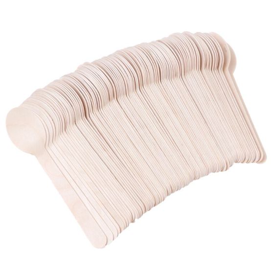 200 X Disposable Wooden Cutlery Bulk Bamboo Party 160mm - Spoons/Knives/Forks