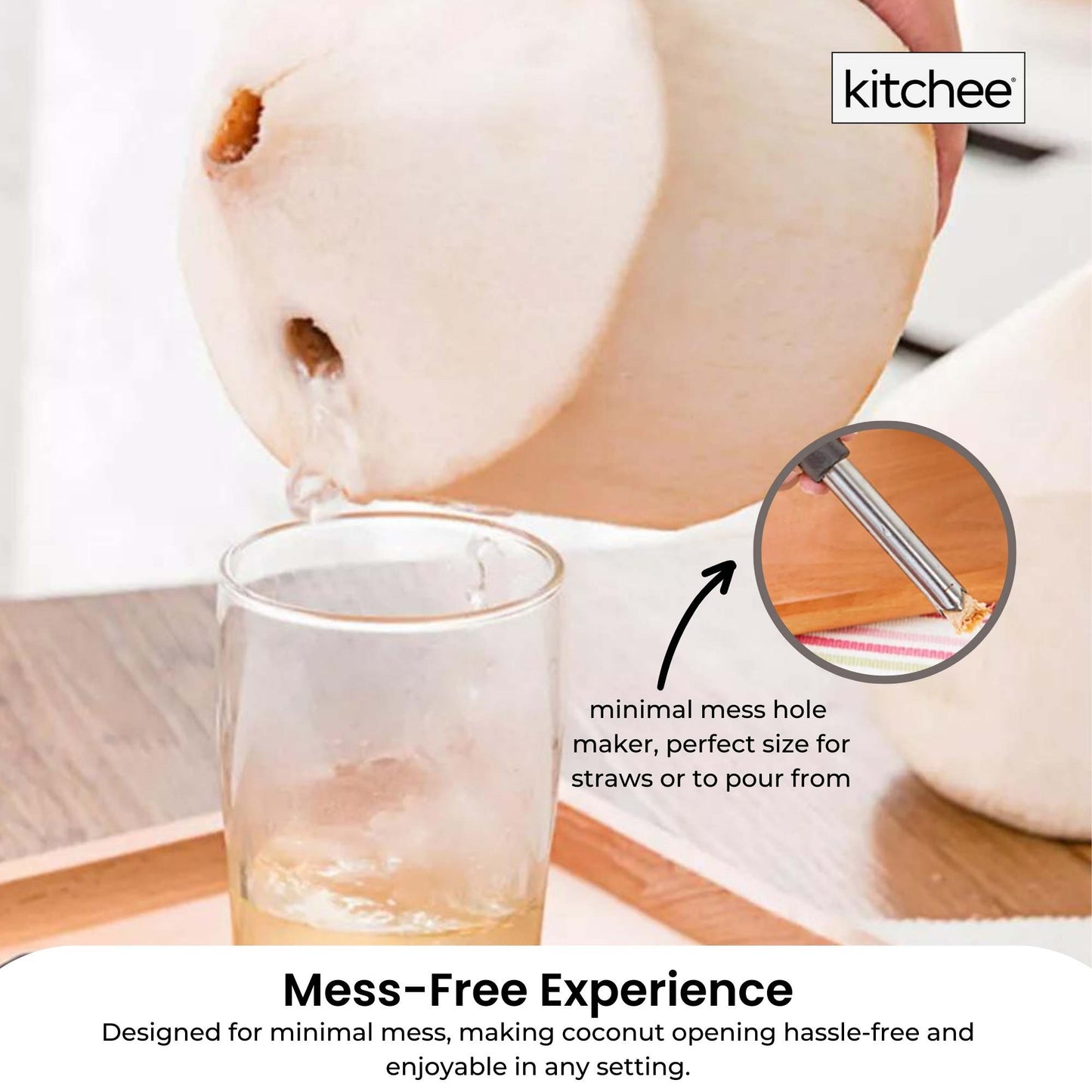 Kitchee Coconut Opener - Stainless Steel Hole Punch Kitchen Tool