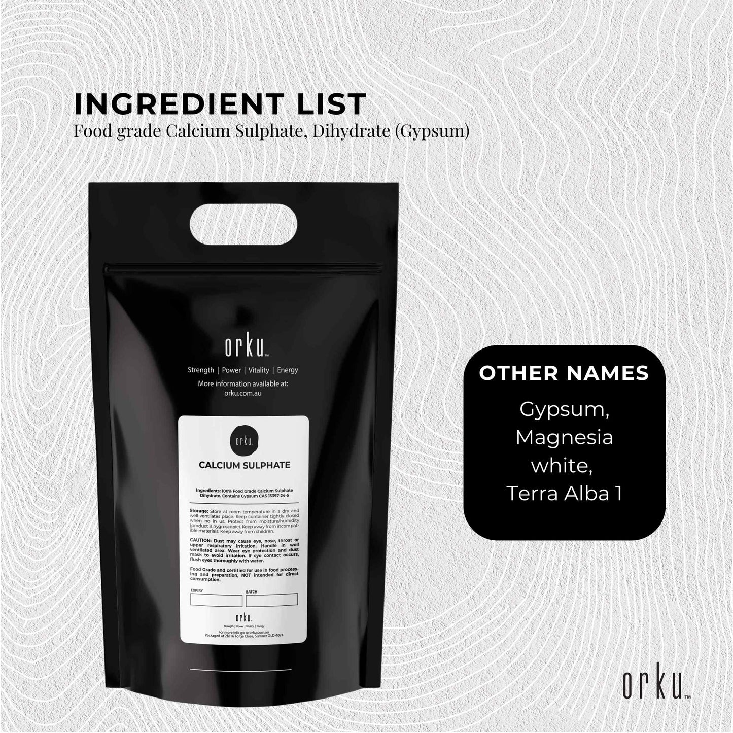 20Kg Calcium Sulphate Gypsum Powder - Food Grade Hydrous Sulfate