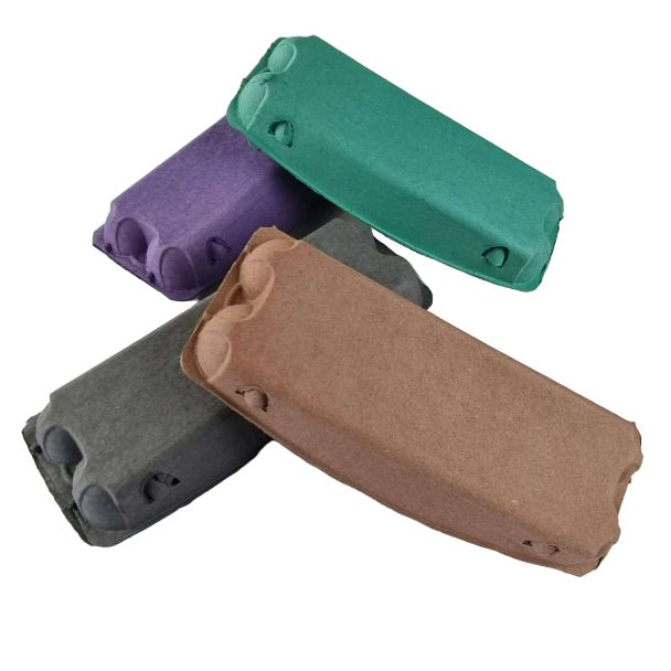 25 Recyclable 12-Egg Egg Cartons Full Dozen - Brown / Charcoal / Green / Purple
