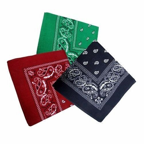 25 X Paisley Bandana Cotton Head Wrap Neck Scarf Assorted Colours Black Red