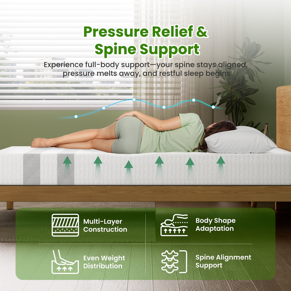 25cm King Reversible Gel Memory Foam Mattress BedStory Medium & Firm