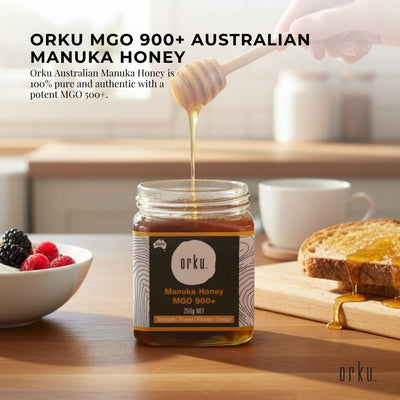 Orku 250g MGO 900+ Australian Manuka Honey - 100% Raw Natural Pure Jelly Bush