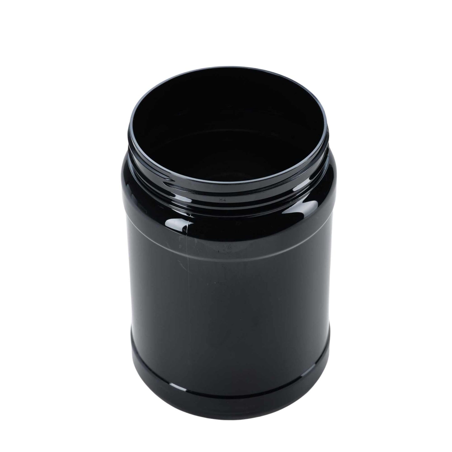 2.5L Wide Mouth Plastic Jars and Lids Black - Empty Protein and Powder Tubs