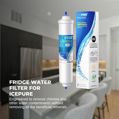 IcePure RWF0300A RFC0300A Inline Fridge Water Filter Replacement 1/4 Inch