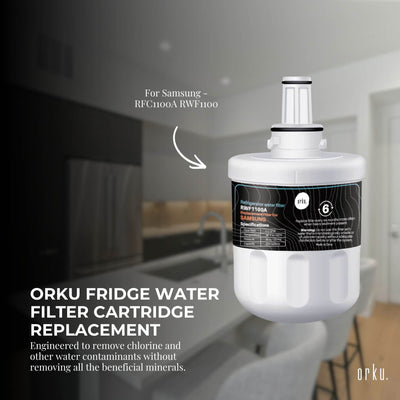 Orku Fridge Water Filter Cartridge Replacement for Samsung - RFC1100A RWF1100