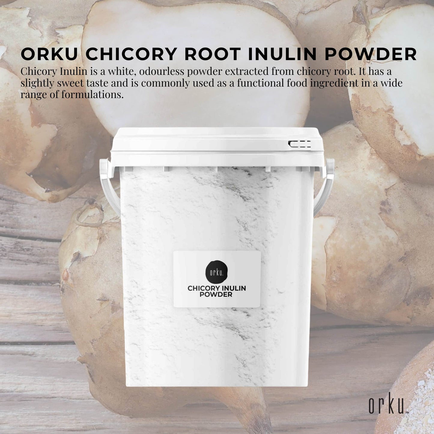 Orku Chicory Root Inulin Powder Tub - Unflavoured Food Ingredient