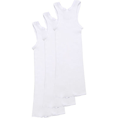 3 Pack X Bonds Baby Ribbed Singlets Vest White