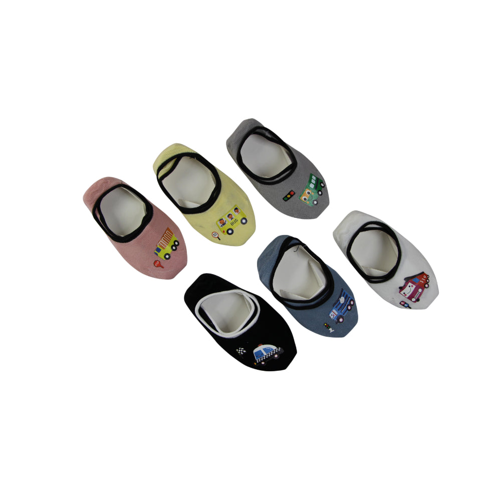 3 Pairs X Baby Kids Toddler Footlets Boys Cars & Trucks Cotton Anti Slip Socks