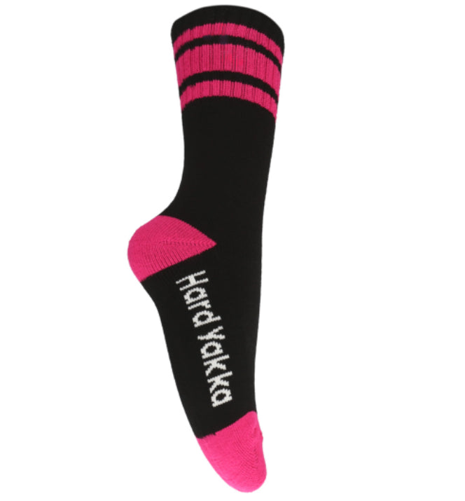 3 Pairs X Hard Yakka Womens Bamboo Work Socks Black/Pink