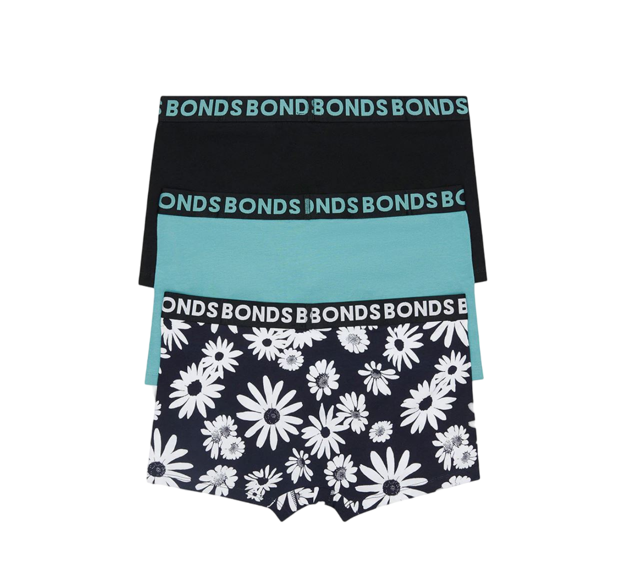 3 x Bonds Mens Everyday Trunks Underwear Flower Multi Black Undies