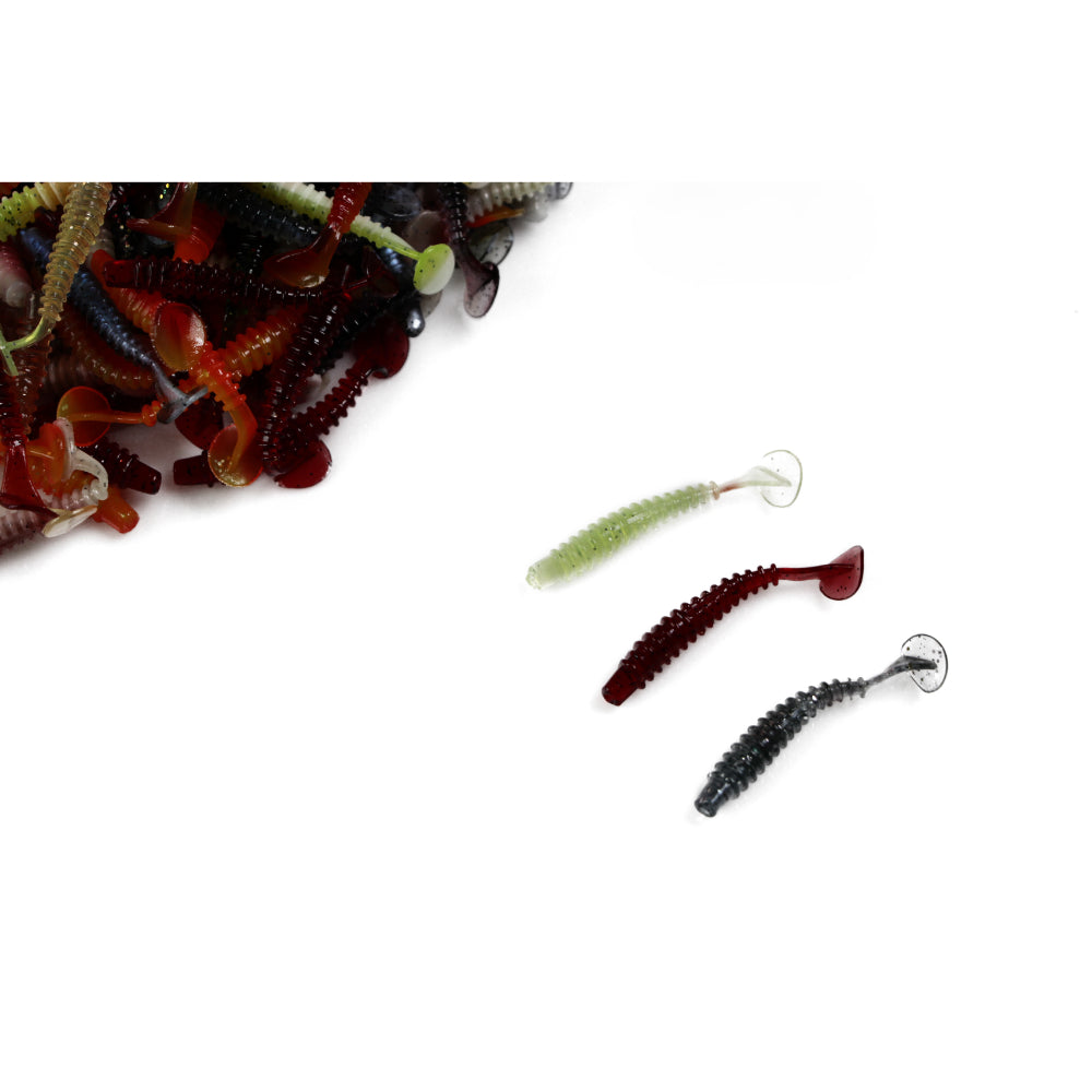 300 X Soft Fishing Lure Plastic Tackle 50mm Paddle Tail Grub Worm Bream Bass