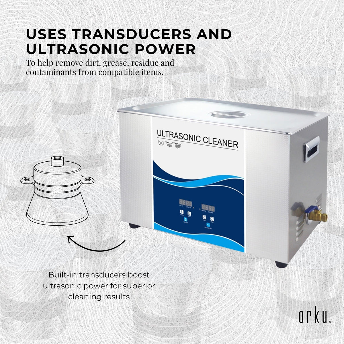 Orku 30L Ultrasonic Jewellery Cleaner Professional Machine + Digital Timer