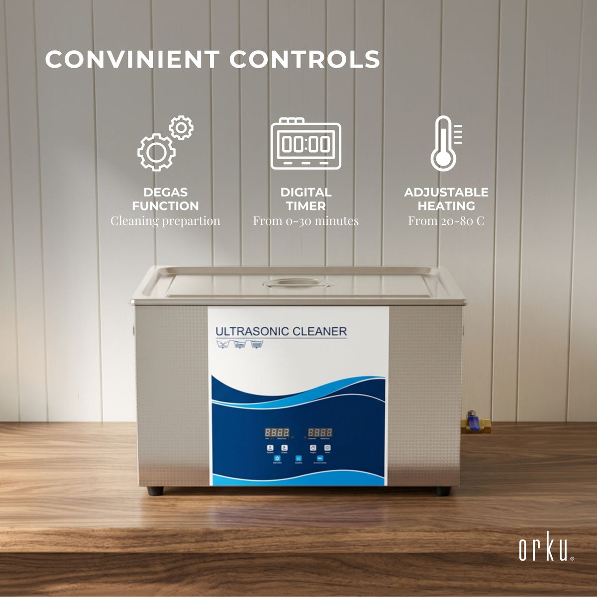 Orku 30L Ultrasonic Jewellery Cleaner Professional Machine + Digital Timer