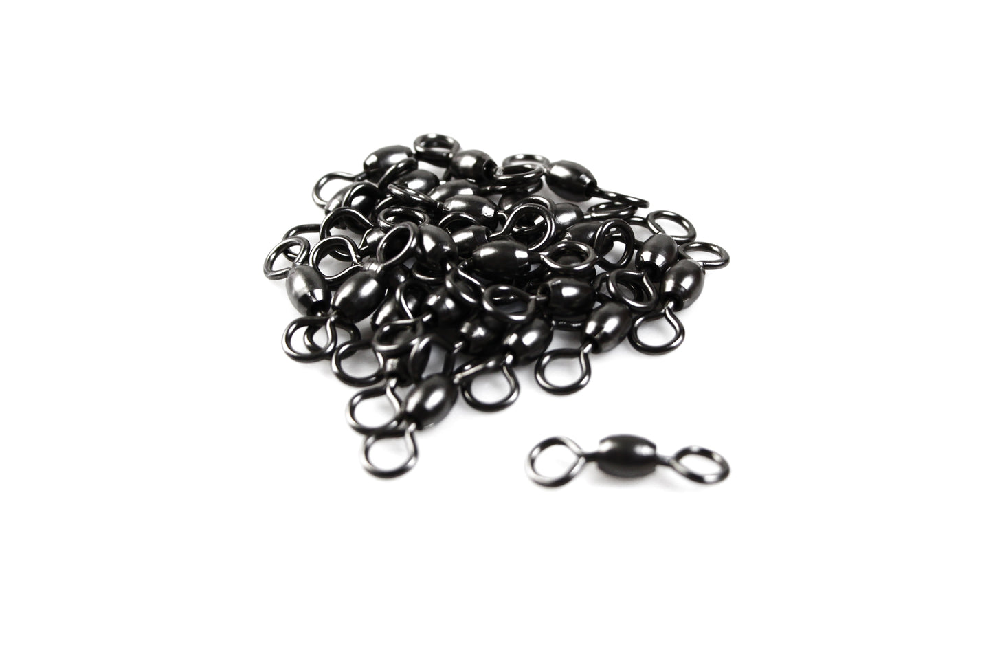 30Pcs X Black Brass Barrel Fishing Swivel Ball Bearing Tackle Swivels