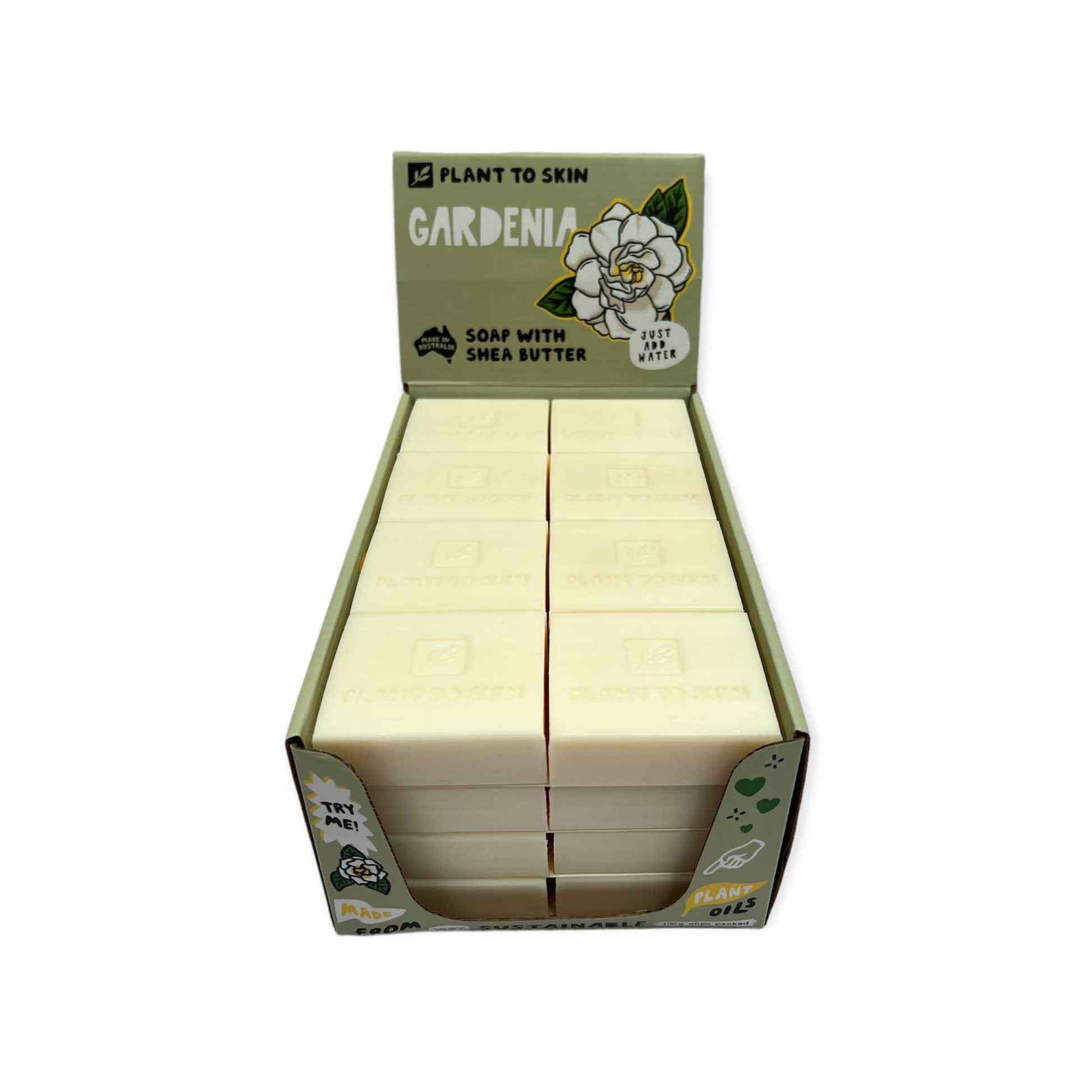 32x 100g Plant Oil Soap Gardenia Scented - Pure Natural Vegetable Bar