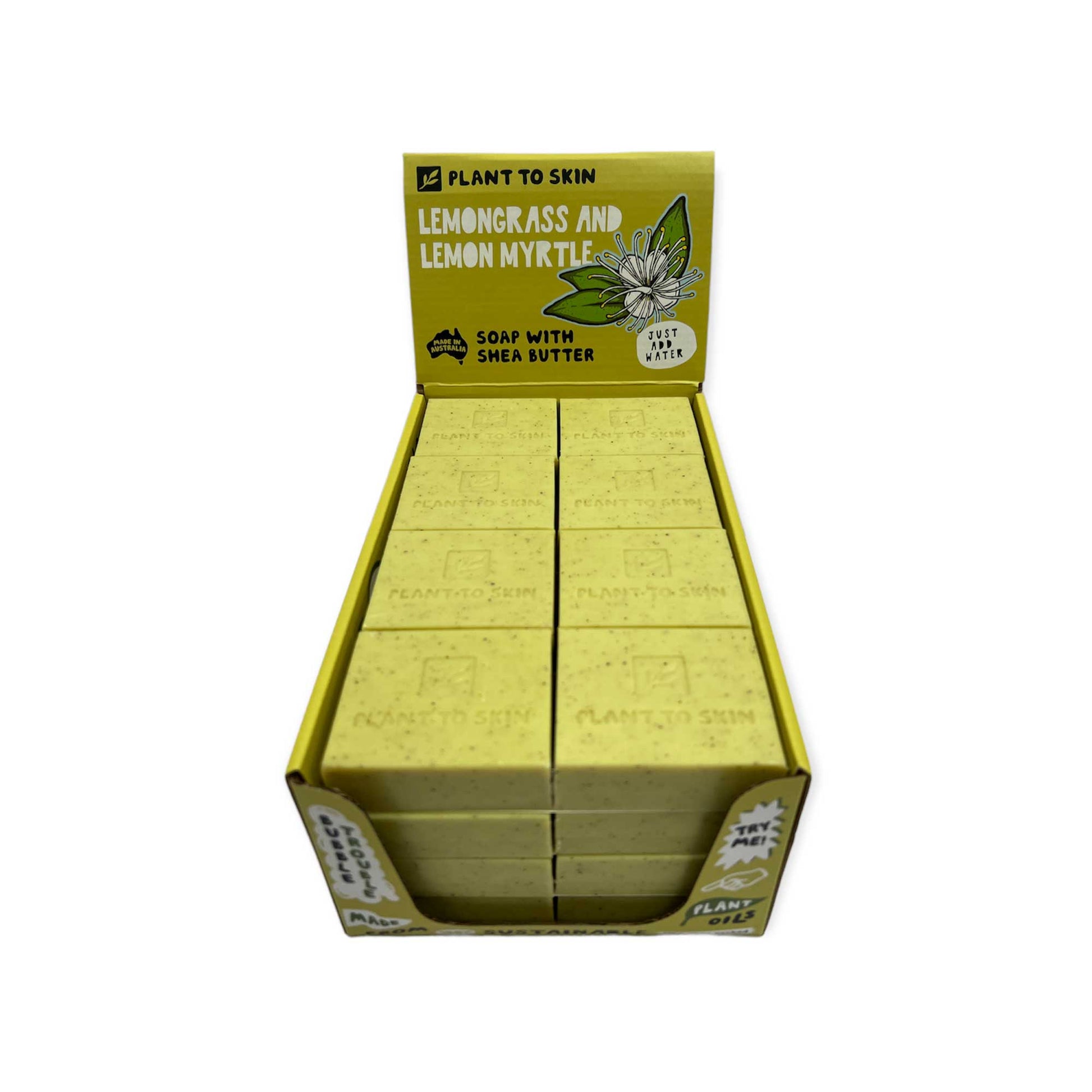 32x 100g Plant Oil Soap Lemongrass and Myrtle Scent - Pure Natural Vegetable Bar